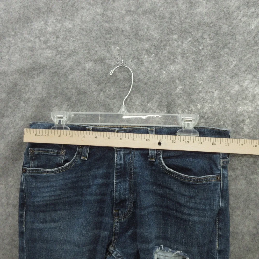 Hollister Epic Flex Men's Skinny Jeans Size 30x29 Blue Denim Cotton Distressed